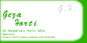 geza horti business card