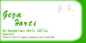 geza horti business card